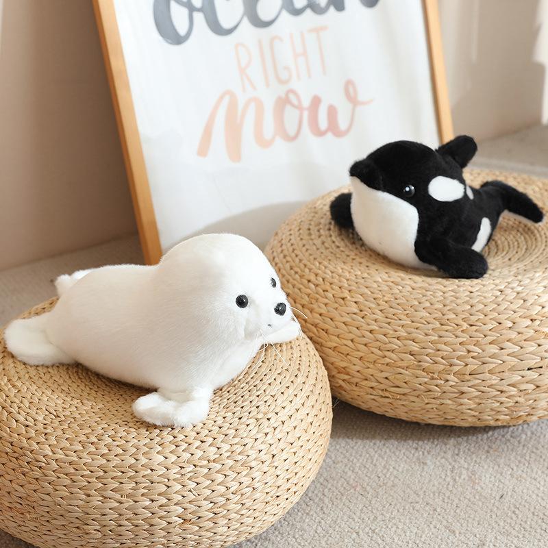 Милая мультяшная плюшевая игрушка в виде морского животного, дельфин, кит, акула, тюлень, косатка, детская кукла, креативная кукла