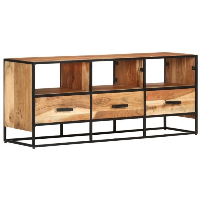 VidaXL Meuble TV 110x30x45 cm, Bois d'acacia massif