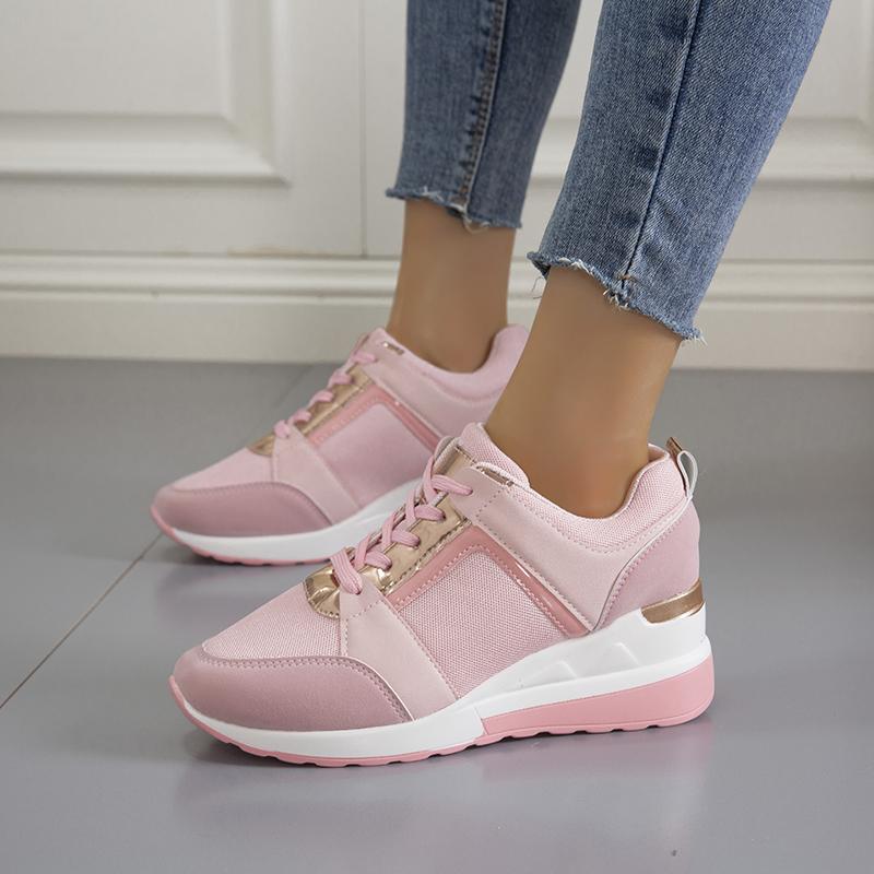 Large Size 43 Women 'S Sneakers Shoes Summer New Thick Bottom Wedge Casual Shoes Comfortable Mesh Running Shoes Sports Shoes
