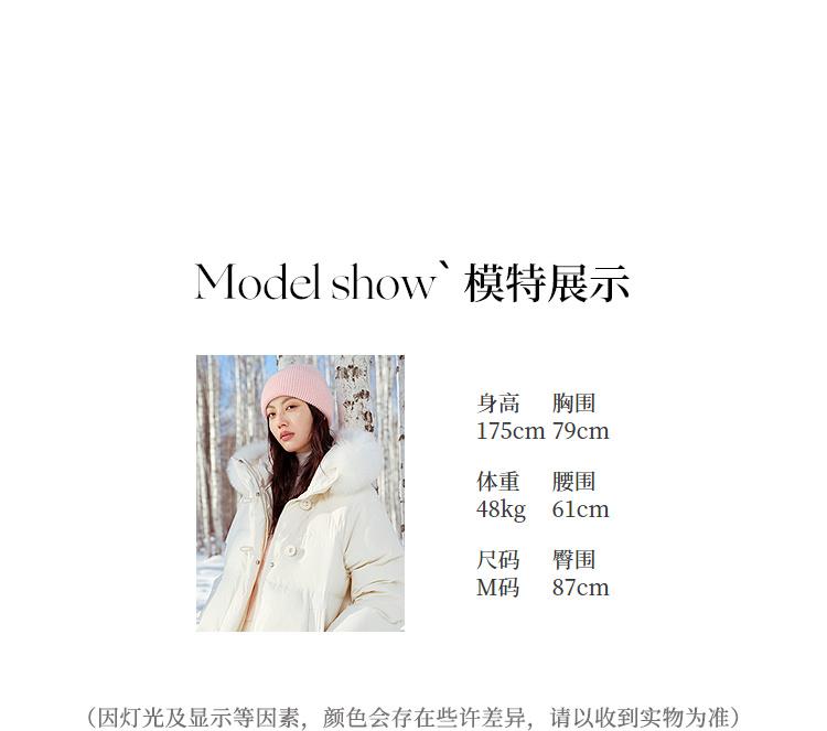 Shoulder inserted double zipper fox fur collar down jacket