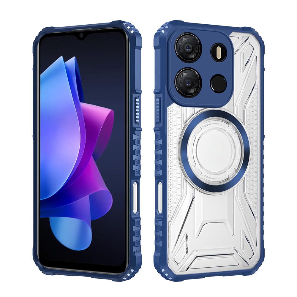 KEYSION Прозрачный магнитный чехол для TECNO Spark Go 2023 Pop 7 Pro Силикон+ПК Противоударная задняя крышка для телефона для Infinix Smart 7