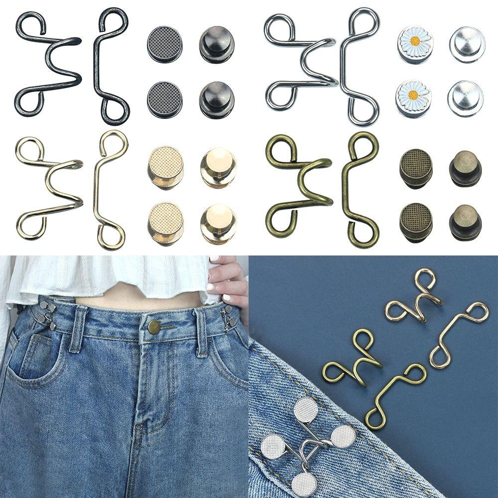 No Sewing Required Adjustable Button Pins Button Clip Pant Waist Tightener Pant Waist Buttons