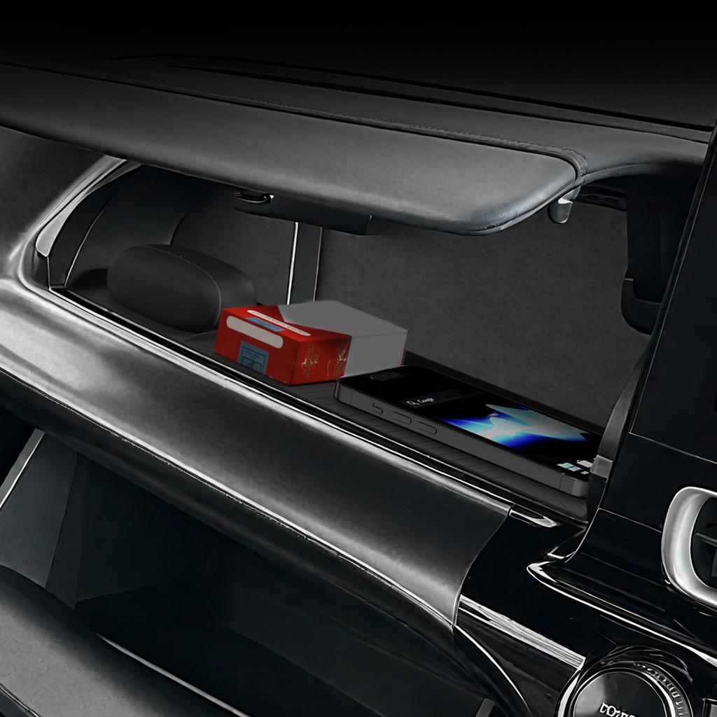 Для Toyota AQUA 2025-2025 Силиконовый органайзер-лоток в отсек для хранения переднего пассажира Черный Аксессуары для интерьера автомобиля