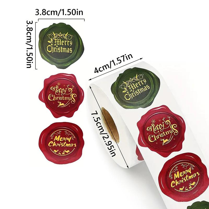 1 рулон креативных рождественских самоклеящихся наклеек 500 шт. в рулоне цветная печать