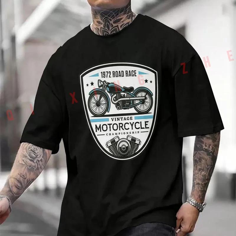 A Close Up of A Motorcycle Badge-A Close Up of A Motorcycle Badge Cotton T-Shirt Men's Fashion Casual Short Sleeve O-neck Tops