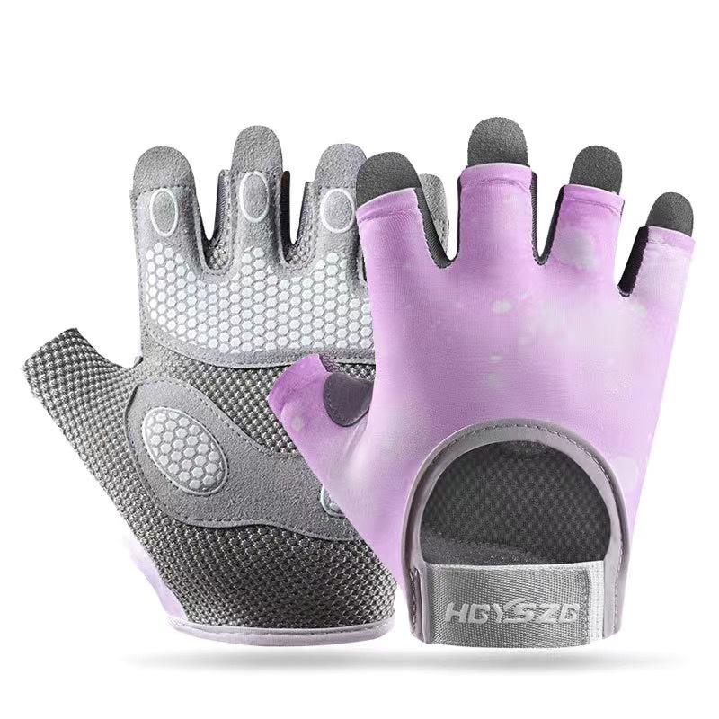 Fitness half finger men's sports non-slip shock absorption air cushion wear-resistant horizontal bar anti-cocooning cycling gloves