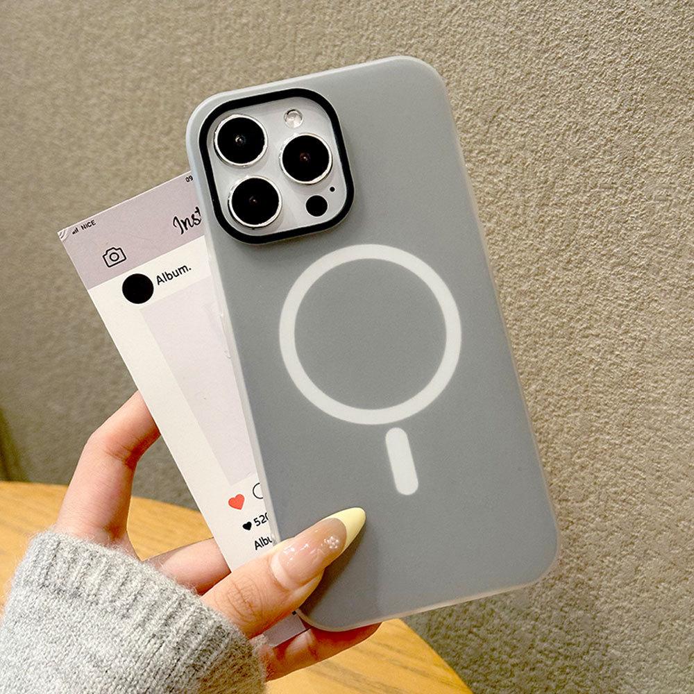 Конфетный цвет Два в одном Магнитная адсорбция Подходит для чехла для мобильного телефона Apple 16 Защитный чехол для iPhone 15 Модный стиль Ins Чистый цвет