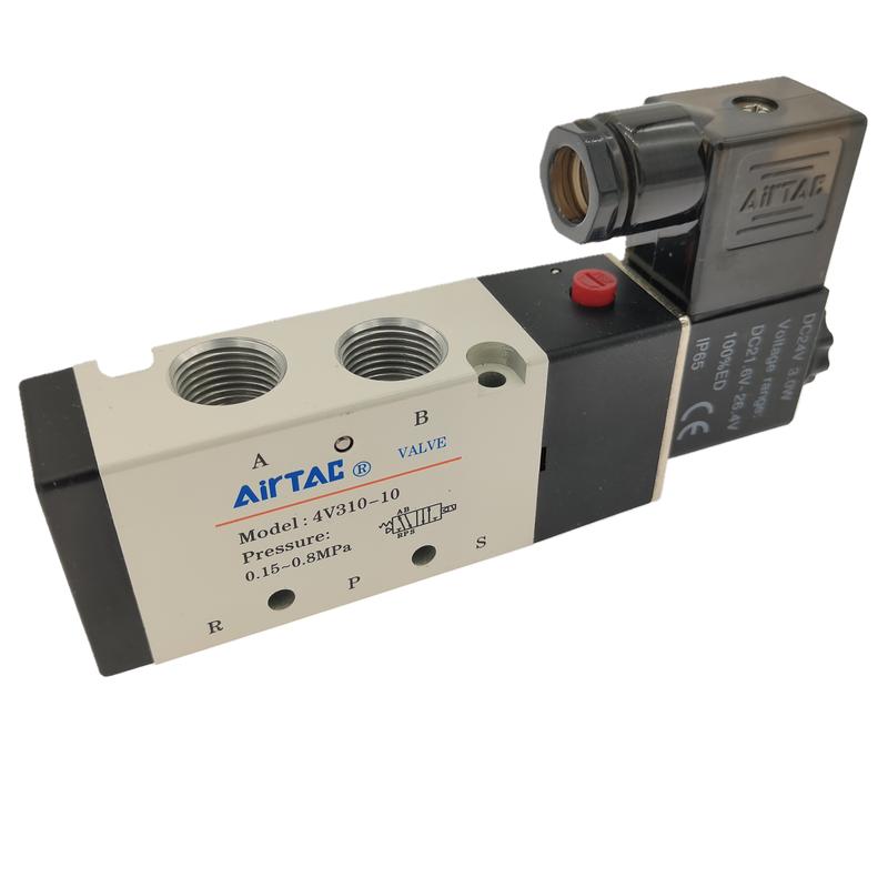 AIRTAC Pneumatic 3/8" Solenoid Valve 4V310-10/08 Single Coil Pilot-Operated Electric 5/2,5/3 5 Way 2 Position 1/2" 4V410-15