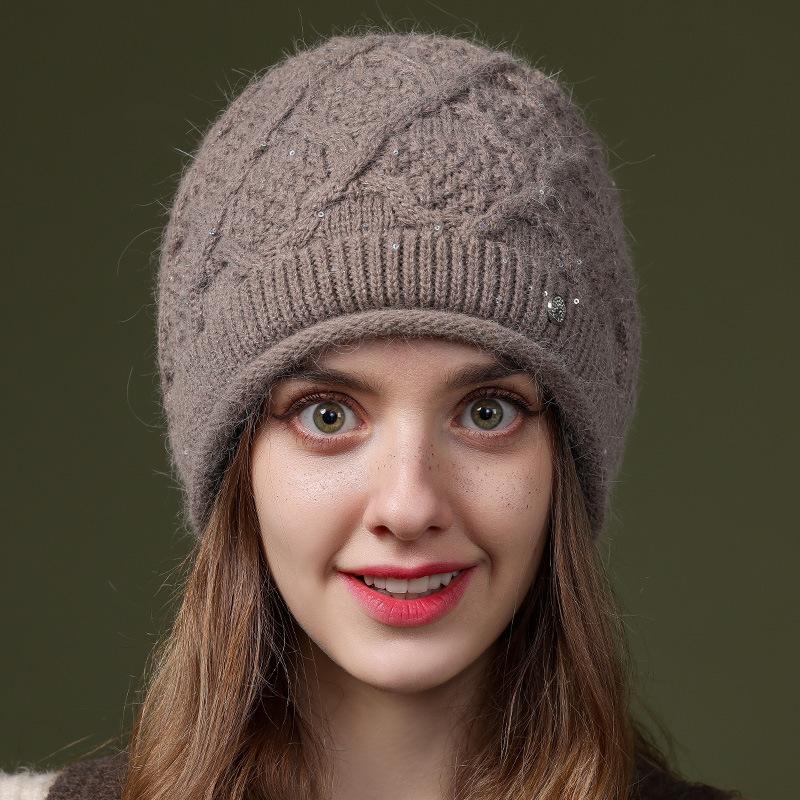 Женские шапки Осенняя модная зимняя шапка для мам Женская теплая вязаная пряжа Шапки-кепки