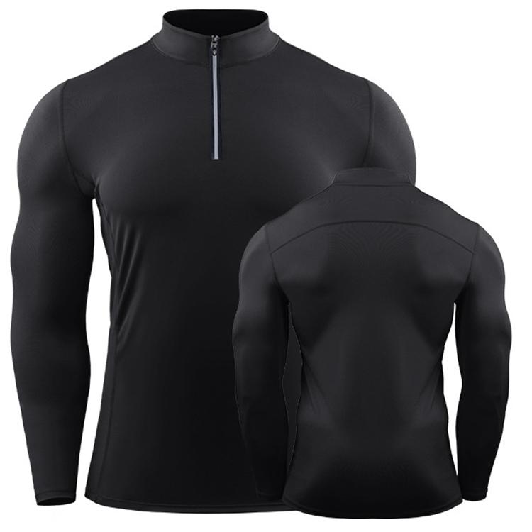 CANGHPGIN Мужская компрессионная спортивная футболка для бега, плотная спортивная одежда с длинными рукавами для фитнеса, быстросохнущая