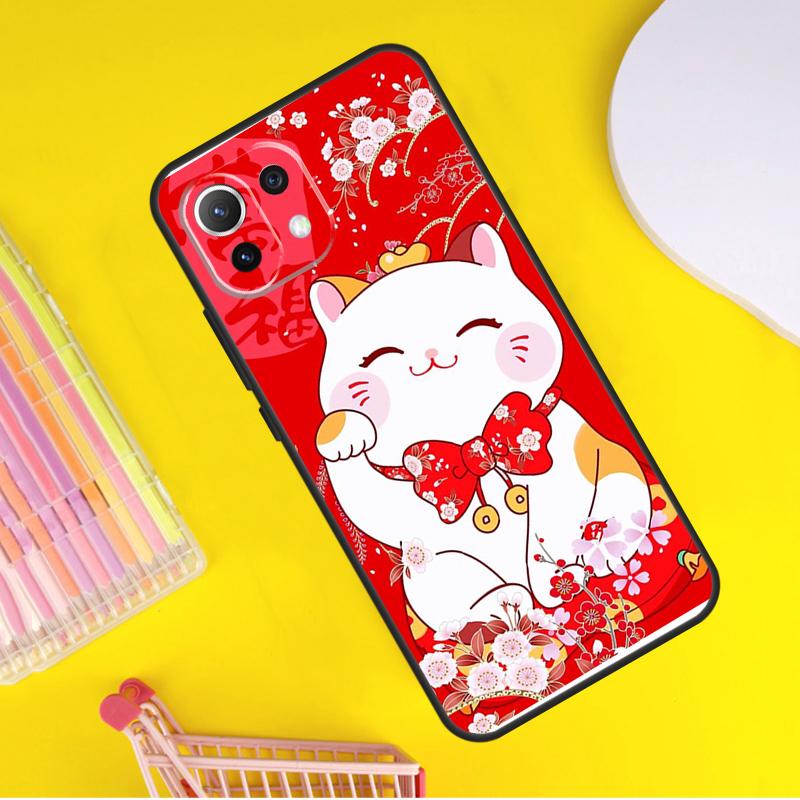 Китайский милый счастливый кот Чехол Для Xiaomi 14 Ultra 13 11T 12T 13T 14T Pro POCO X7 X6 Pro X3 X5 F3 F5 M6 F6 Pro Чехол