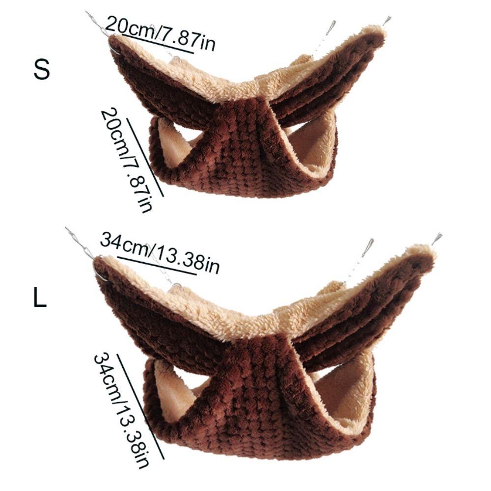 Двухслойный теплый гамак для маленьких домашних животных, теплое гнездо для хомяка, медовый мешок для белки, двухслойный гамак для планера