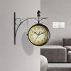 Double Sided Station Clock, Wall Clock with Decorative Bracket, Mounted Garden for
