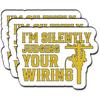 I'm Silently Judging Wiring Sticker Funny Electrician Lineman Worker Engineer Vinyl Stickers for Hard Hat Water Bottle Laptop  3" Inch