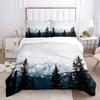 Black tree forest duvet cover breathable high definition printing bedding for family dormitory