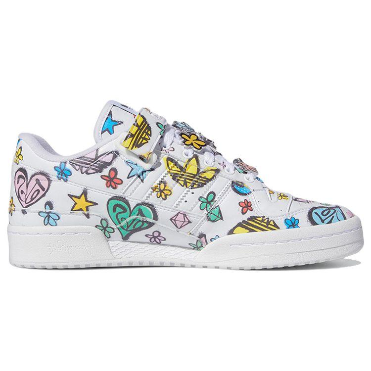 Кроссовки унисекс Jeremy Scott x adidas Forum 84 Low Monogram White Cloud-White Core-Black GX9668