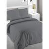 Duvet Cover - Ignhor - 220x240 Cm - Microfiber - Plain Grey - 2 Pillowcases Included