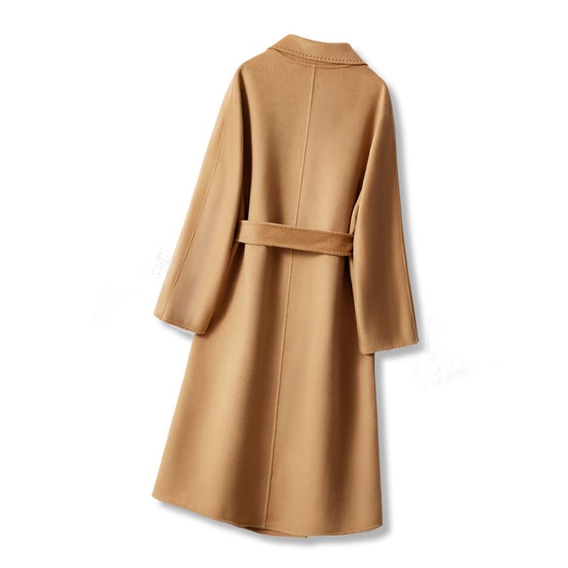 Женское пальто из 100% шерсти TIDENOVEL Осеннее шерстяное длинное пальто Ручной работы Пальто-бушлат Зимняя теплая шерстяная длинная куртка Пальто