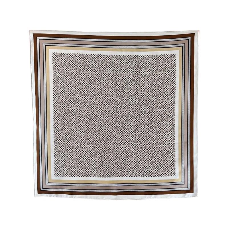 NINA SOLOR Striped Soft Twill Silk Scarf