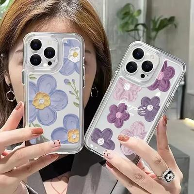 Масляная живопись Цветы Чехол для телефона Для iPhone16 15 11 12 13 14 Pro Max Mini X XS XR 7 8 Plus Мягкий Ударопрочный Полупрозрачный Задний чехол