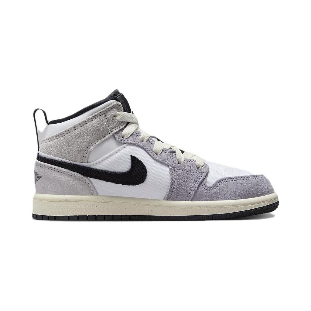 Air Jordan 1 Mid SE Craft PS Inside Out — Детские кроссовки Cement Grey Black White Tech-Grey FD9090-002