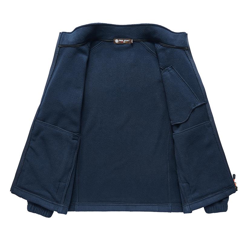 Double -Sided Fleece Jacket Polar Fleece Warm Fleece Jacket Men 'S Top Cardigan Outdoor Sports Sweater