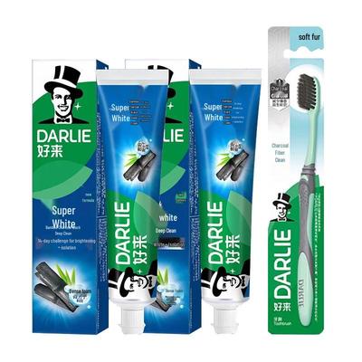 Набор зубной пасты и зубной щетки Hawley Super White с бамбуковым углем