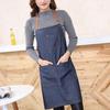 Adults Denim Blue Cooking Kitchen Restaurant Work Bib Apron Dress With Pocket