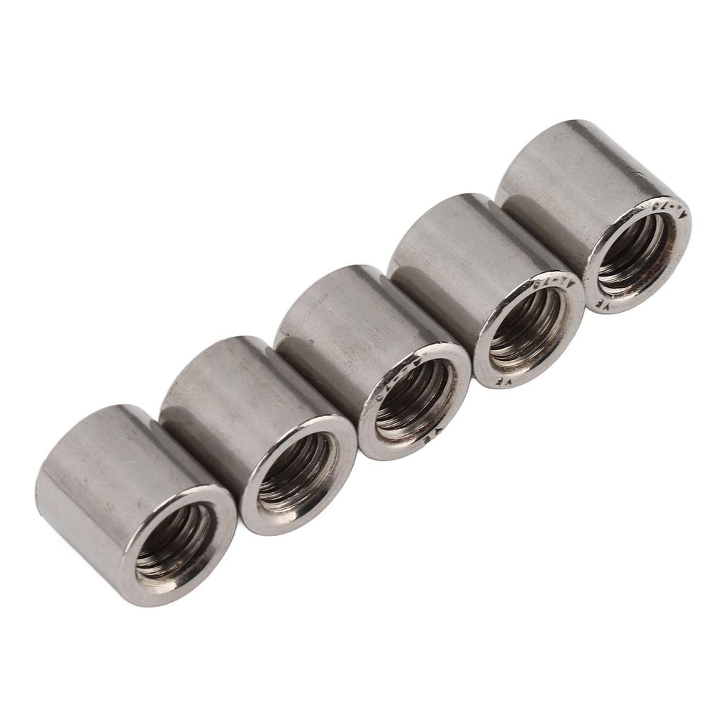 50Pcs Coupling Nut Round Rod Connector Female Thread 304 Stainless Steel M8x1.25 12 L12mm