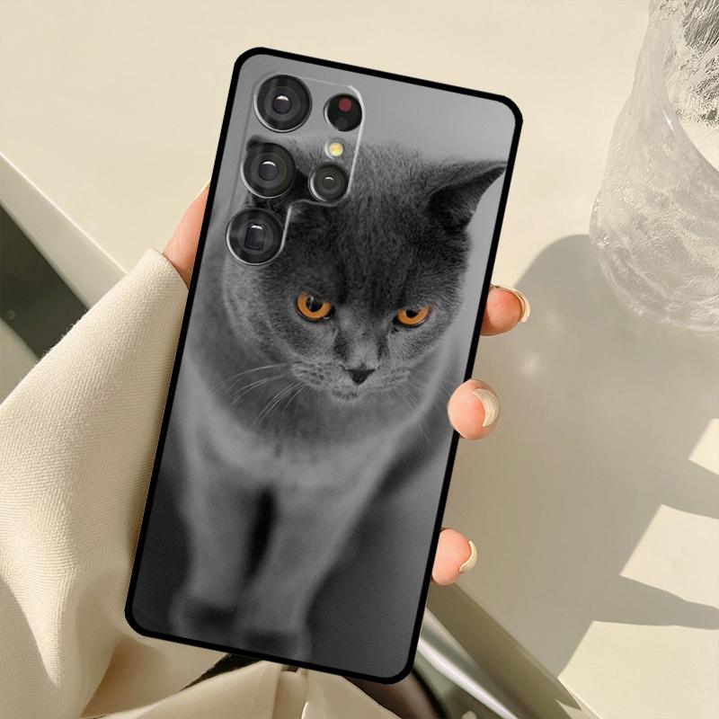Чехол для телефона Samsung Galaxy с изображением британской короткошерстной кошки S24 Ultra S21 S22 S23 S25 Ultra S9 S10 Plus S20 FE S25 FE Задняя крышка
