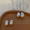 14K Gold Filled Large Baroque Pearl Dangle Earrings with 925 Sterling Silver Needle