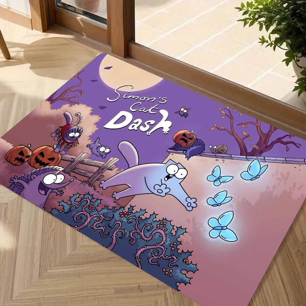 Cute Cartoon Simons Cat Floor Mat Suitable For Living Room Kitchen Bathroom Non-slip Mat Household Foot Mat