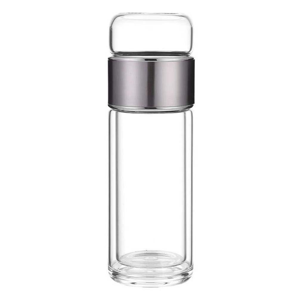 Borosilicate Glass Tea Water Separation Bottle 304 Stainless Steel Transparent 500ML Tea Bottle Silicone Double-Layer Heat-proof