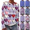 Women's Fashion Round Neck Casual Long Sleeve Cute Printed Woolen Knit Pullover Sweater Top