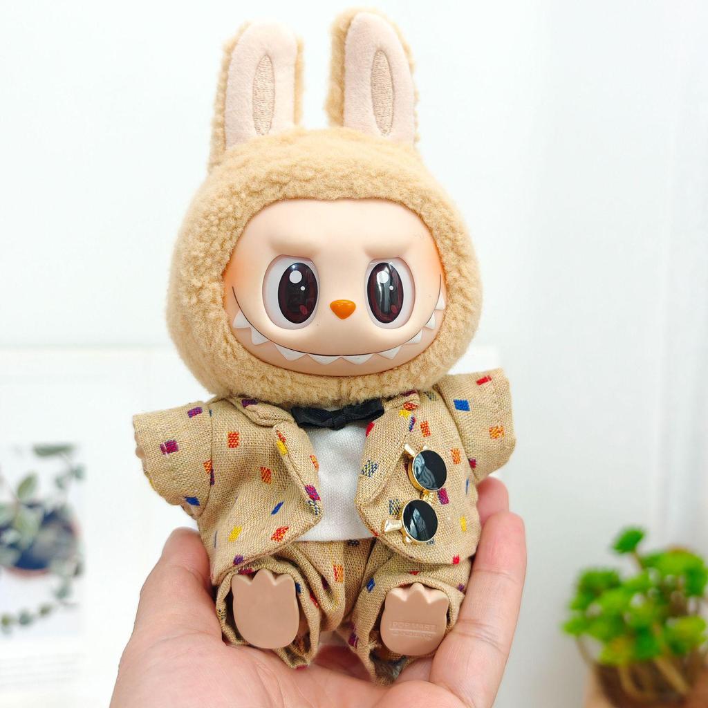 Подвеска Labubu Одежда виниловая сидячая вечеринка досуг модный костюм комплект