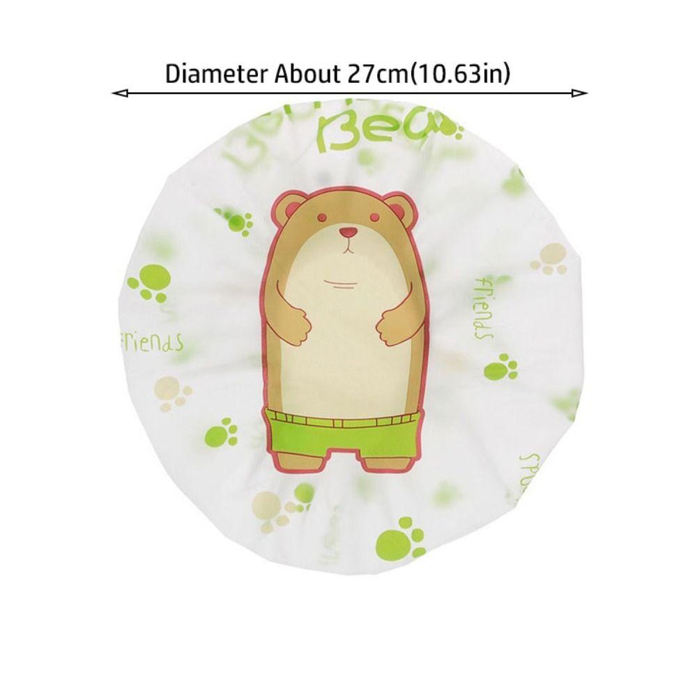 Waterproof Shower Cap Reusable Oilproof Hat Cute Head Hair Cover