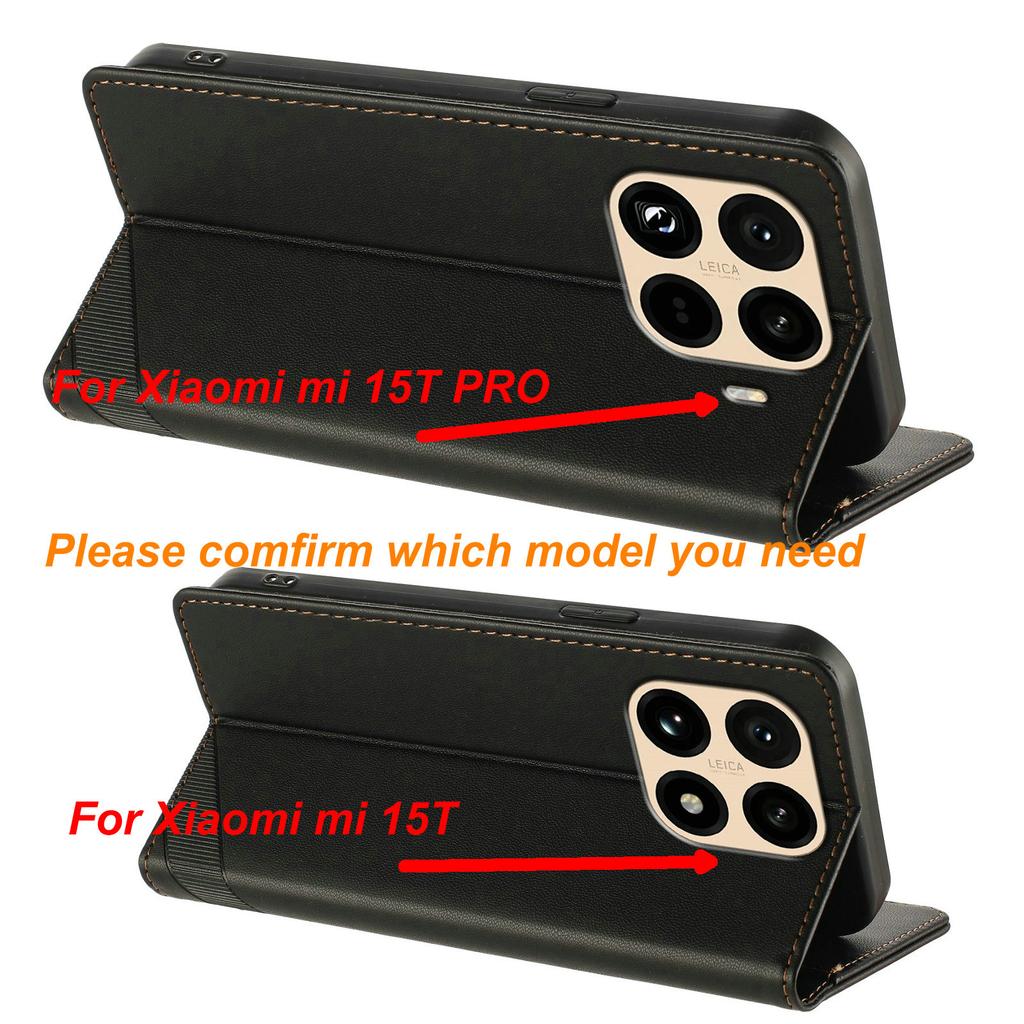Для Xiaomi Mi 15T PRO Роскошный кожаный чехол Ретро кожаный кошелек-книжка Флип Магнит Автозакрывающийся Полная защита Для Xiaomi Mi 15T Чехлы для телефонов
