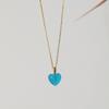 Modernlike 14k Gold-filled Silver Blue Quartz Crystal Heart Necklace
