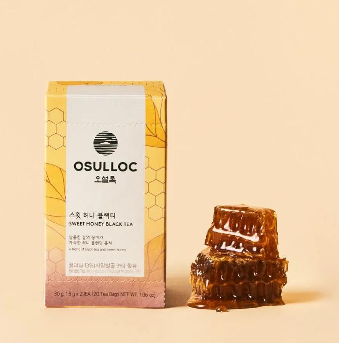 Osulloc Черный чай Sweet Honey – 20 пакетиков. Премиальная корейская смесь черного чая.