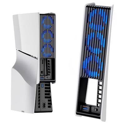 Охлаждающий вентилятор KIWIHOME для PS5 Slim, Автоматическое определение температуры, Регулируемая скорость ветра, Светодиодная подсветка, USB 3.0, Низкий уровень шума, Управление теплом, Периферийное устройство для PS5