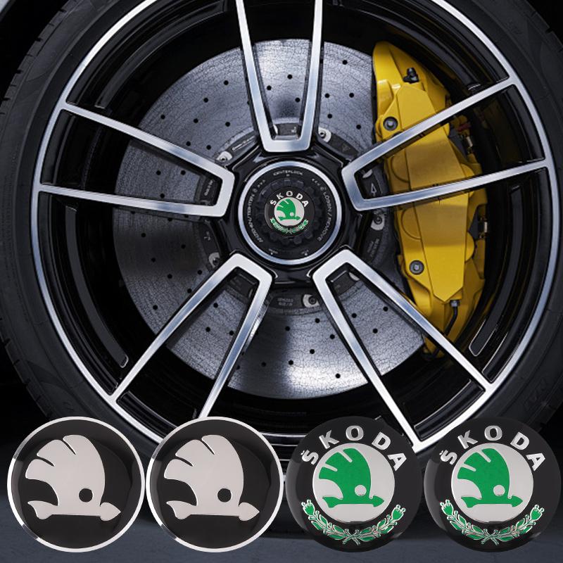 QPZF2 4PCS Car Wheel Hub Label Cupra Modification Wheel Hub Center Cover For Skoda Yeti Fabia Superb Octavia Scala Enyaq Rapid Kodiaq