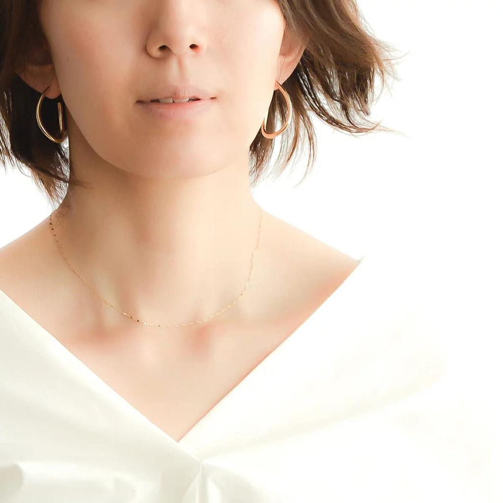 Ожерелье Gold K10 BOX K10 Design Cut Chain Ожерелье [NAOTJEWELRY] [NAOTJEWELRY] [Подарок включен] Женское