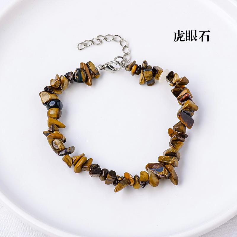 Браслет из натурального хрустального гравия, браслет из нерегулярного агата, модные ювелирные изделия из хрустальных камней