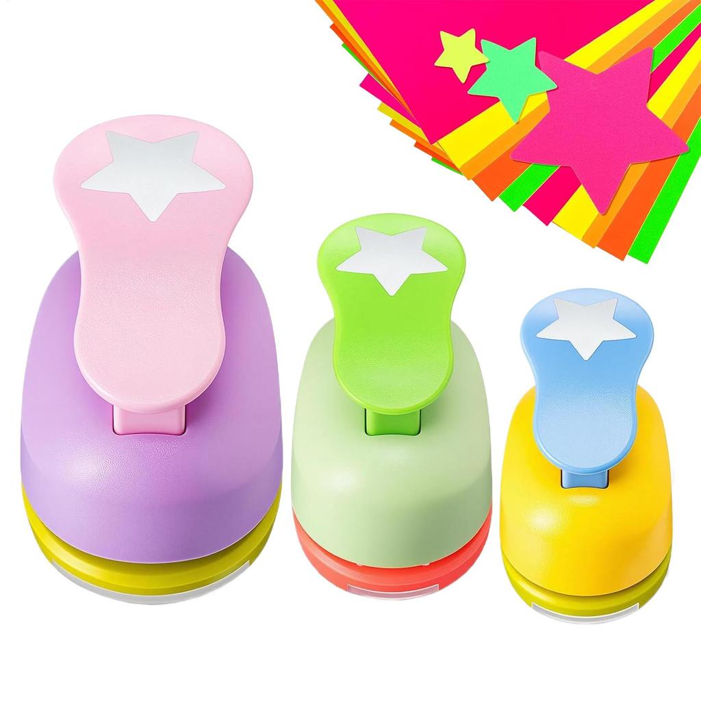 3pcs Star Punch DIY Embossing Punches Scrapbooking Machine Paper Cutting Hole Punch Cutter