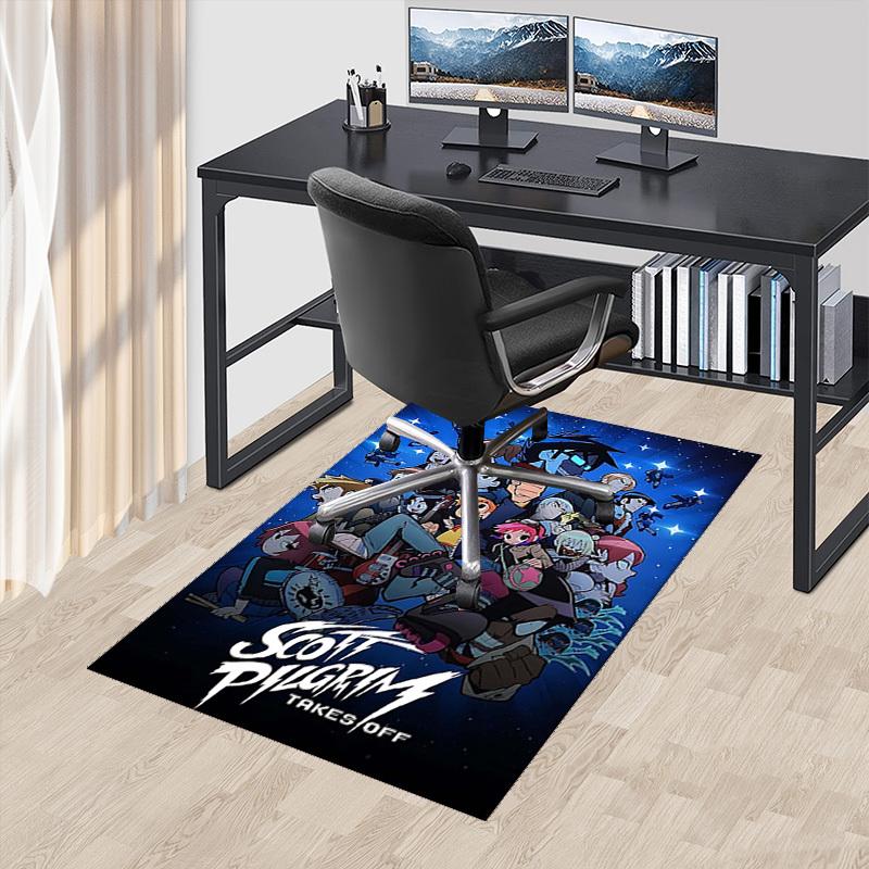 1pc Scott Pilgrim Anime Cartoon Design Office Chair Mat Non-Slip Carpet for Home Decor, Living Room, Bedroom, Game Room - Perfect Gift Idea.Y065