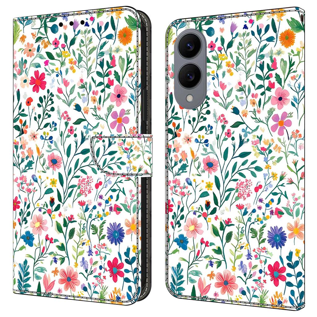Для Samsung Galaxy S25 Edge Чехол-кошелек с подставкой с печатным рисунком из ПУ кожи откидной чехол для телефона