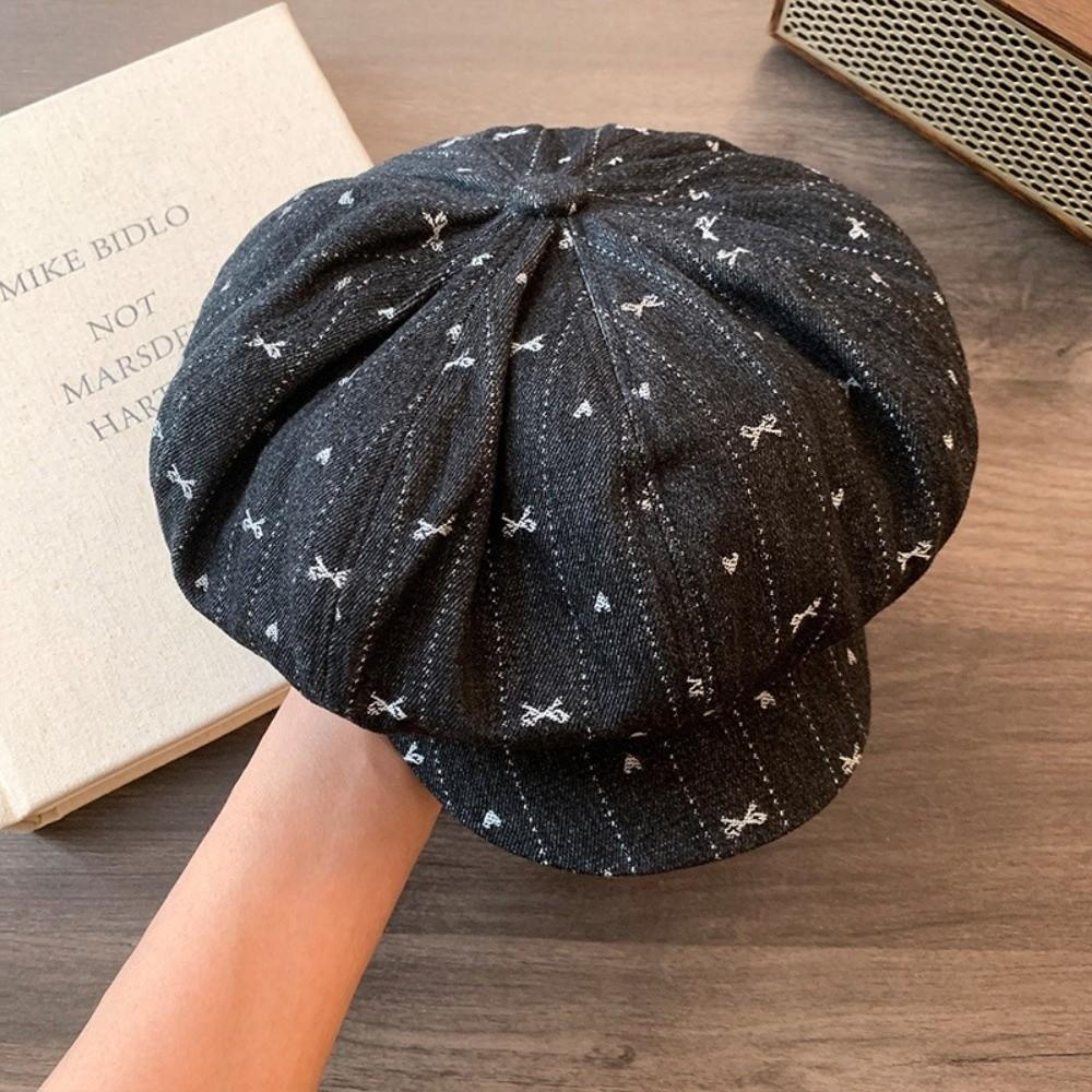 Японский Ретро Берет с Бантом Облако Кепка Газетчика Инс Восьмиугольная Кепка Весна и Осень