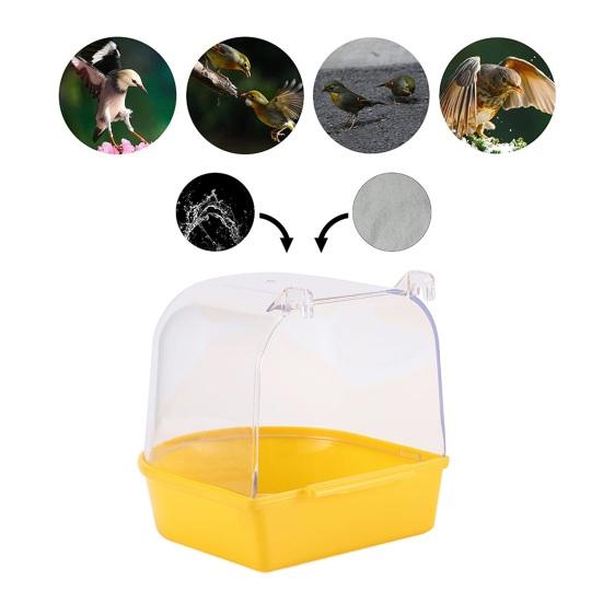 Easy To Clean Transparent Bird Bath Cage Convenient Bath Bathroom for Small Birds