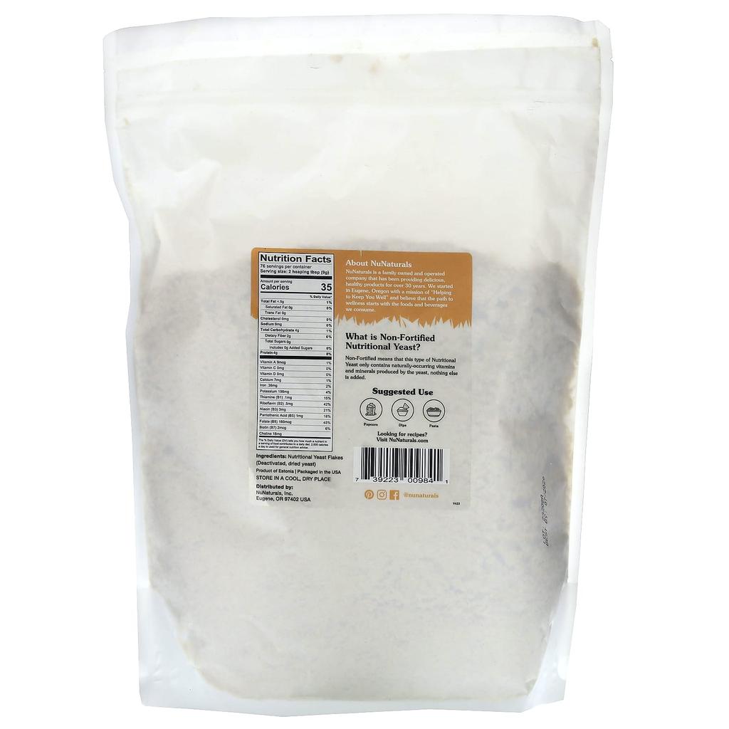 NuNaturals Необогащенные пищевые дрожжевые хлопья, 24 унции (680 г)