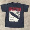 Винтажная футболка Led Zeppelin Streetwear Оверсайз Свободная и дышащая Подходит для повседневной носки